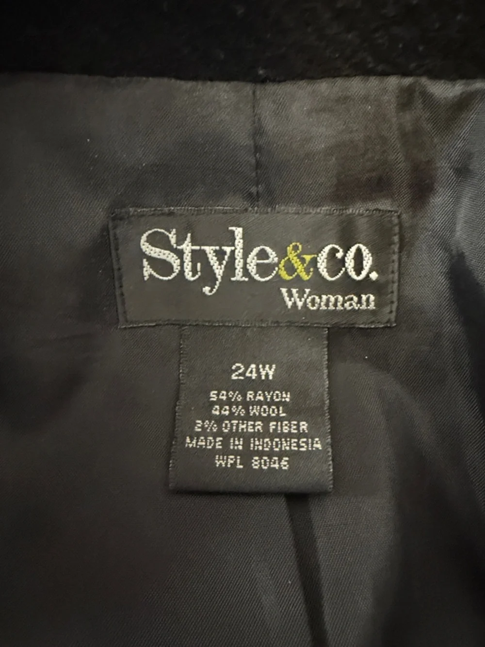 Style & Co. Woman Black Plus Size Jacket